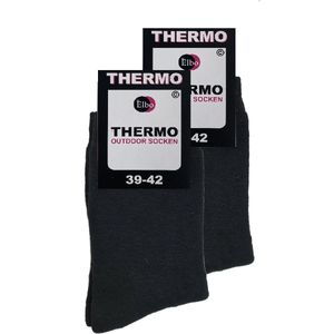 Thermo sokken ByElbo �– 2pack – maat 43-46 – badstof voering – zwart - Sport Thermo Sok - Thermisch - Warm Sock - Wandelsokken - Schaatssokken - Winter Ski sokken -