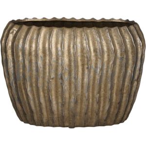 Mica Decorations Noma Bloempot - 28x28x19 cm - Keramiek - Brons