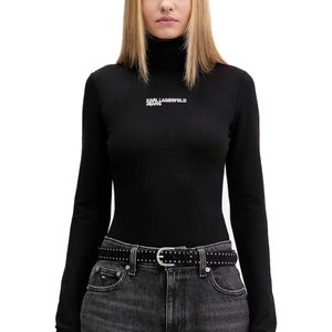 Karl Lagerfeld Jeans - A4W17015 KLJ Fitted Roll Neck Top - Zwart - Coltrui