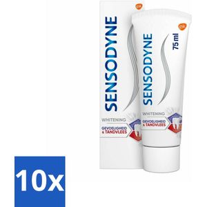 10 x Sensodyne - Tandpasta - Gevoeligheid & Tandvlees - Whitening - Gevoelige Tanden - 75 ml - Gevoelige Tanden - Tandvleesbescherming - Tandpasta - Whitening - Gevoeligheid