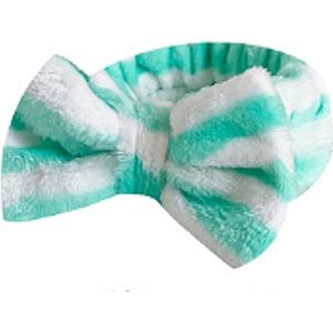 Fluffy Make-up Haarband Stripe | Mint/Wit | Badstof | Masker/Gezichtsverzorging | Fashion Favorite