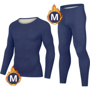 Bovista Thermokleding Set - Thermobroek - Thermoshirt - Thermo - Beenverwarmers - Voor Heren - Fleece - Broek + Shirt - Blauw - Maat XS
