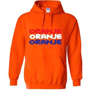 Rood Wit Blauw tekst Oranje Hoodie - nederland - holland - dutch - wk - ek - koningsdag - unisex - trui - sweater - capuchon