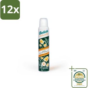 Batiste - Naturally Green Tea & Chamomile - Droogshampoo - 100% Natuurlijke Extracten - Verfrist en Zuivert - 200ml - Voordeelverpakking - 12 stuks - Natuurlijke shampoo - Groene thee