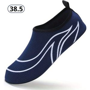 Livano Waterschoenen Voor Kinderen & Volwassenen - Aqua Shoes - Aquaschoenen - Afzwemschoenen - Zwemles Schoenen - Blauw & Wit - Maat 44.5