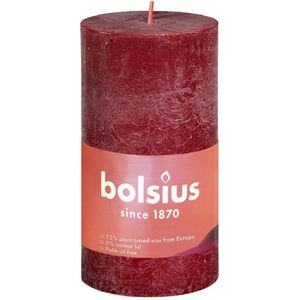 Bolsius Stompkaars Velvet Red Ø50 mm - Hoogte 10 cm - Donkerrood - 30 branduren