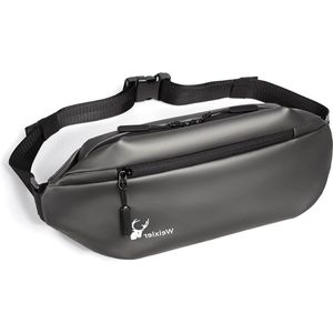 Ultralichte waterdichte borsttas-buiktas voor heren - riemtas slingbag sporttas - donkergrijs Large