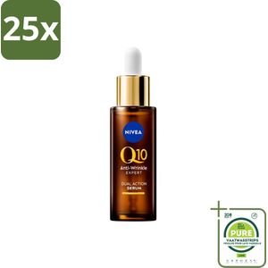 25 x NIVEA - Gezichtsserum - Q10 Dubbele Werking Anti-Rimpel - Dubbele werking - Vermindert & voorkomt rimpels - 30 ml - Grootverpakking - NIVEA Q10 Serum - Anti-rimpel Serum - Rimpelvermindering - Anti-aging Serum - Glycatie