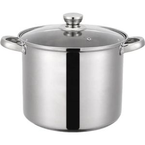 Livista® Verstevigde RVS Soeppan - 30 cm - Met Glazen Deksel - Geschikt voor Alle Soorten Fornuizen - Vaatwasmachinebestendig - Hoge Kwaliteit RVS Soeppan