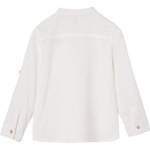 Vertbaudet - Jongensoverhemd - Katoen/Linnen - Met Maokraag - Oprolbare Mouwen