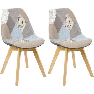 Rootz Eetkamerstoelenset - Ergonomische stoel - Comfortabele zit - Schuim met hoge dichtheid - Stevige houten poten - Vloerbescherming - 48 cm x 42 cm x 82 cm