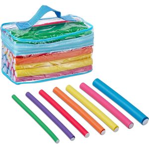 krulspelden - haarrollers - 48 stuks heatless curls - heatless curls satin - krulspelden rollers - met tas - voor kort en lang haar - zonder hitte - meerkleurig