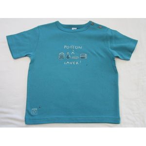 petit bateau , jongens, t-shirt korte mouw , turquoise , poisson , 6 jaar 114 ,