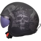 LS2 OF599 Spitfire II helm Willy mat zwart grijs XXL