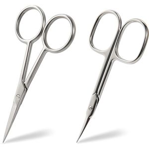 Professionele huidschaarset, multifunctionele 2-delige schaar met fijn gebogen snijvlak voor haar, papier, handwerk etc.