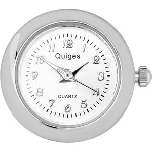 Quiges - Dames Click Button Drukknoop 18mm Horloge Wit - EBW005