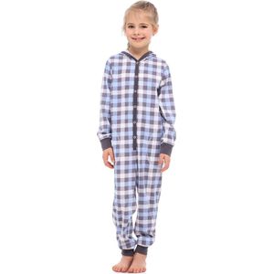 Merry Style Kinder Pyjama - ronde hals - lange mouwen - lange broek met zakken - Katoen - MS-MS10-223-PJ - Graphite Kariert - 134-140