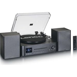 Draagbare Platenspeler met DAB+, Internet/FM Radio en Bluetooth - Draaitafel met CD-speler en Externe Luidsprekers