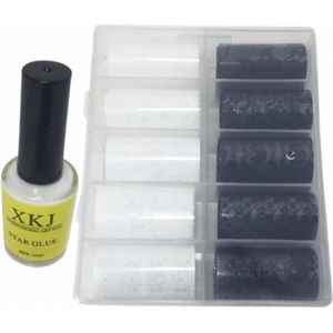 Nagelfolie met Ster Lijm - Nagelstickers - Nagel transfer folie nail art set inclusief lijm - Nail art - Nagelfolie - Transferfolie - 10 Vellen - Panterprint - Panther