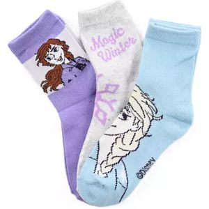 Disney Frozen Sokken – 3 Paar – Elsa & Anna – Kinder Sokken – Maat 23/26