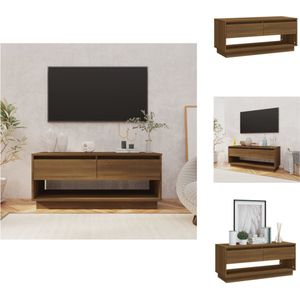 vidaXL TV-meubel - Spaanplaat - 102 x 41 x 44 cm - Bruineiken - Kast