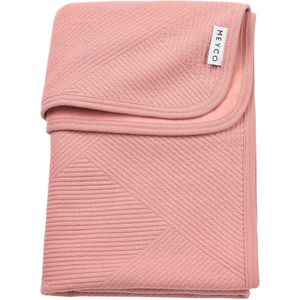 Meyco Baby Jacquard Ledikant Deken - Flannel - Rose - 100x150cm - 1.0 TOG
