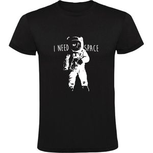 I Need Space Heren T-shirt | ruimte | astronaut | ruimtevaarder | ruimteschip | grappig | Zwart