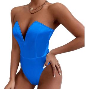 Shapewear Dames - V-Hals - Corrigerend Shirt - Ondermode - Strakke taille Corset - Blauw