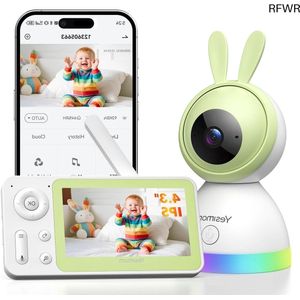 RFWR® Babyfoon Camera 1080p met 360° PTZ en Nachtzicht voor Babybewaking