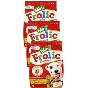 3x Frolic Compleet - Droog Mini Gevogelte - Hondenvoer - 1kg