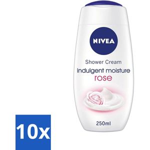 Nivea - Shower Indulgent Moisture Rose Douchecrème - 250 ml - Bulkverpakking - 10 stuks