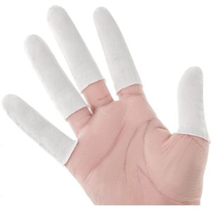 100 stuks katoenen vingercondooms - Stoffen vingercondooms voor de bescherming van de vingertoppen - Duimbeschermer - Herbruikbaar en absorberend - Zweetbestendig - Comfortabele bescherming