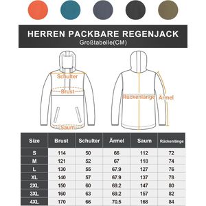 Waterdichte Regenjas voor Heren - Opvouwbare Reflecterende Fietskleding