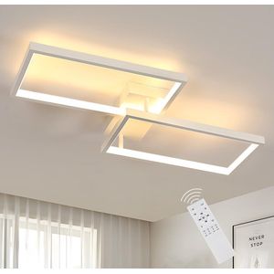 Goeco plafondlamp - 60cm - Groot - dimbare LED - 3000K-6500K - 35W - met afstandsbediening - vierkante - toepasbaar in woonkamer, keuken, slaapkamer, balkon, gang