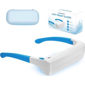 MM Brands Daglichtlamp - Lichttherapiebril - Winterdepressie LED Lichttherapie - Veilig voor Ogen - Wit en Blauw