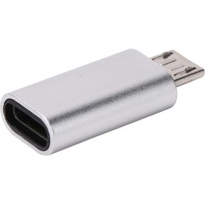 Type C naar Micro-USB-adapter - Mannelijk naar Vrouwelijk - Datalijn - Oplaadconverter - Zilver .
