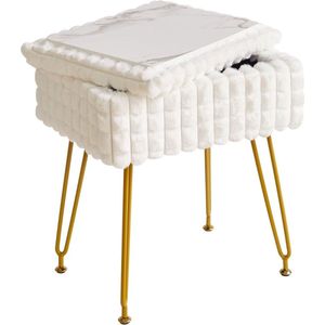White-label® Make up Stoel - Kaptafel Kruk - Visagie - Wit