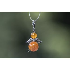 Beschermengel Oranje Agaat ( halfedelsteen ) , Chakra engel , Geluksengel , Silverwing . ( Meerdere varianten beschikbaar !!! )