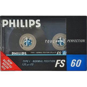 PHILIPS FS 60 - AUDIO TAPE (CASSETTE BANDJE) - 60 MIN (2 X 30) - BIAS NORMAAL - IEC I - vintage uit 1990