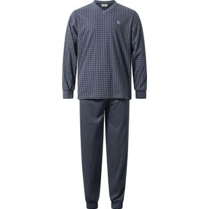 Gentlemen - warme heren pyjama 114294 - aangeruwde interlock pyjamaset - donkerblauw - maat M
