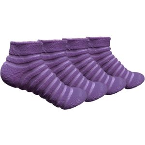 LIEVE SOKKEN Frotteesokken voor dames – Set van 4 paar – Lila – Katoen – Maat 36-40