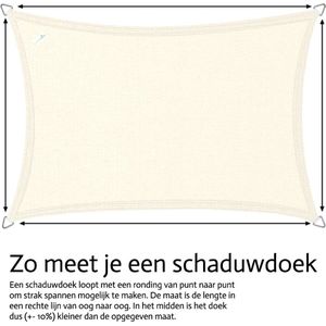 Buitenkado schaduwdoek waterdicht 3,5 x 4,5m, zand beige