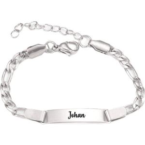 Baby/Kinder Armbandje Met Naam | Zilver | RVS | Johan
