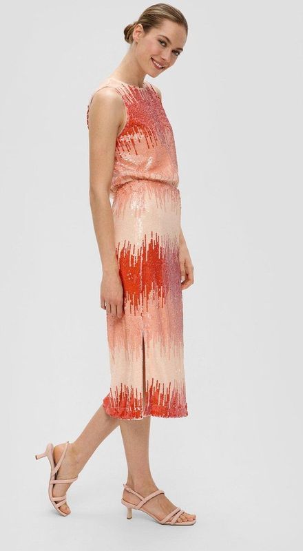 Rok - Jersey - Kokerrok - Zwart - Pailletten - 3/4 Lengte