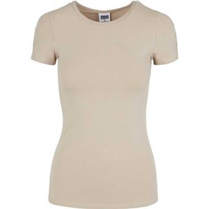 Urban Classics Dames Tshirt -XL- Lace Shoulder Striped Creme