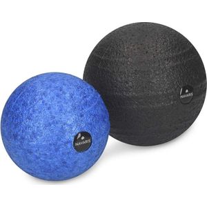 Fascia Massageballen - Set van 2 voor Rug, Voet en Schouders - Massage voor Spierpijn en Triggerpoints - Blauw en Zwart