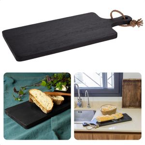 Luxe Snijplank - Serveerplank - Hapjesplank - Plak - Zwart - 50x15 cm - Duurzaam Hout