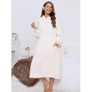 Inovra ® Oversized sherpa-deken met capuchon voor dames en heren, lange comfortabele sherpa-deken, sweatshirt, ruige trui, pluche, warm, comfortabel, eenheidsmaat