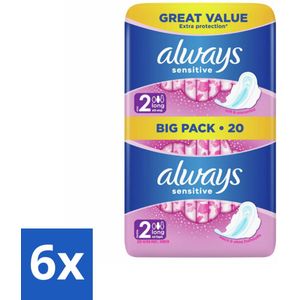 Always - Maandverband - Long - Sensitive - 20 Maandverband - Voordeelverpakking - 6 stuks