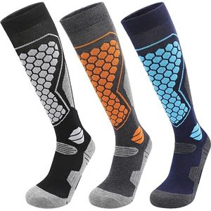 Skisokken-skisokken heren-skisokken dames-Heren Skisokken - Skiën - Wandelen - Warme wintersokken - Kniehoge laarzensokken voor koud weer - M-34x19cm